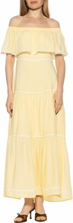 Alexia Admor Esme Off the Shoulder Maxi Dress in Butter Yellow at Nordstrom Rack, Size 14