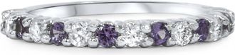Pompeii3 1/2ct Alexandrite & Diamond Half Eternity Ring 14K White Gold SZ5 (Not Enhanced) 5