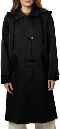 Bernardo Longline Hooded Raincoat in Black at Nordstrom Rack, Size Xx-Large