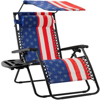Best Choice Products 30 Extra Wide Folding Zero Gravity Patio Lounge Chair w/Adjustable Canopy Shade