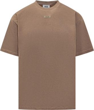 GCDS Brown Logo Crew Neck T-Shirt