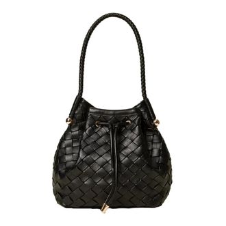 Twinset Handwoven Bucket Bag - female - Twinset - Bucket Bags - Black - ONE SIZE - Bags