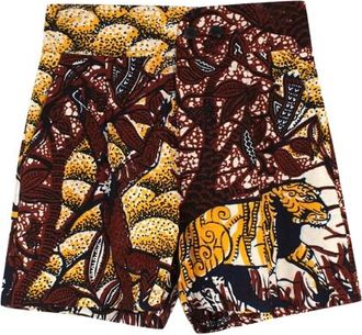 Dior Burgundy and Yellow Aztec Pocket Shorts Size XS