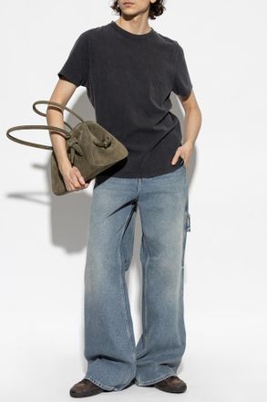 Courr&egrave;ges T-shirt With Logo Patch, Mens, Black