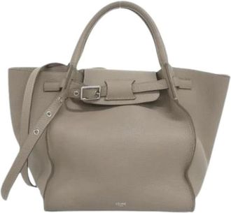 Celine Pre-owned Handbags, female, Beige, Size: ONE SIZE Pre-owned Big Bag Small Calfskin Handbag