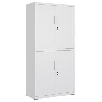 Songmics Armario de garaje de 5 estantes de metal con puertas de color gris