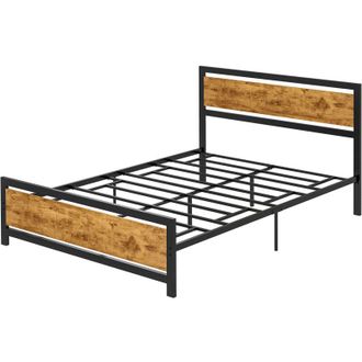 HOMCOM Letto 1 Piazza e Mezza con Doghe in Stile Industriale 147x208x103cm