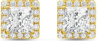 Diana M. Jewels 14KT YELLOW GOLD LAB GROWN FASHION EARRINGS WEIGHING 3.00 CTS TW