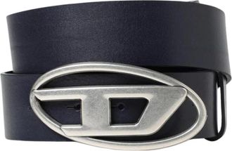 Diesel Moderne leren riem met ovale gesp - Heren - Riemen - Zwart - 95 CM - Leer - Accessoires