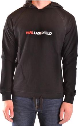 Karl Lagerfeld Hooded Print Sweatshirt - Heren - Hoodies - Zwart - S - Katoen - Hoodies & sweatvesten