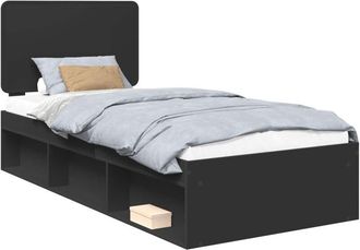 vidaXL Estructura De Cama Negro 90 X 200 Cm Madera De Pino Macizo Vidaxl