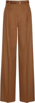Max Mara Broeken, Dames, Bruin, XS, Wol, Cocco Wijde Broek