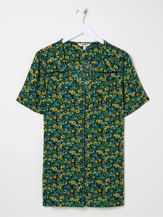 Fat Face FatFace Cassidy Green Spring Floral Tunic