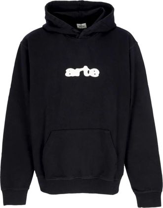 Arte Zwarte hoodie met 3D-logo - Heren - Hoodies - Zwart - XL - Katoen - Hoodies & sweatvesten