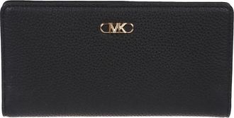 Michael Kors Leren portemonnee met drukknoopsluiting - Dames - Portefeuilles - Zwart - ONE Size - Accessoires