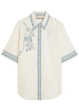 Alemais Alemais Lucky Printed Linen Shirt - Ivory - 12 (UK12 / M)