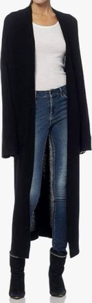 360 Cashmere Jelena Maxi-Length Cashmere Cardigan In Black