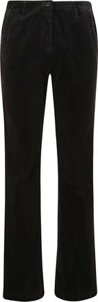 Massimo Alba Wide Trousers, female, Brown, Size: XS Velvet Brick Pantalone with Zipper