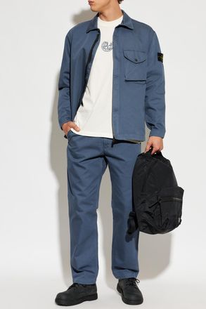 Stone Island Jeans With Logo Patch, Mens, Blue