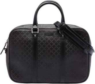 Gucci Pre-owned Handbags, female, Brown, Size: ONE SIZE Pre-owned Vintage Leather Handbag