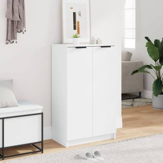 Berkfield Home Shoe Cabinet White 59x35x100 cm Engineered Wood | Size: 59 x 35 x 100 cm