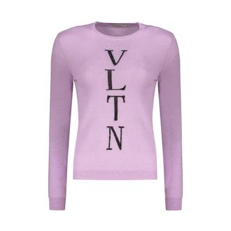 Valentino WomenS Lilac Wool Crewneck Sweater, Size 42
