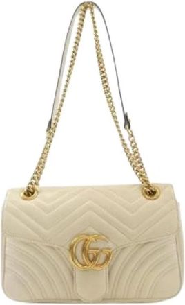 Gucci Pre-owned Vintage Quilted Shoulder Bag - Dames - Vintage Schoudertas - Beige - ONE Size - Leer - Vintage