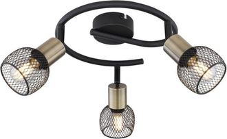 Globo Lighting Focos de techo en negro mate, 3 unidades, E14