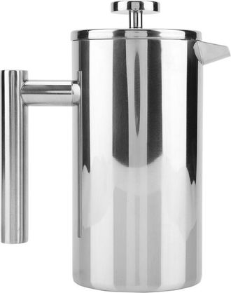 OEM Cafetera De &Eacute;mbolo De Acero Inoxidable, Tetera Con Filtro, Doble Pared Aislante, Asa Y Bot&oacute;n De Tacto Fr&iacute;o, Ideal Para El Hogar Y La Oficina, 800 Ml