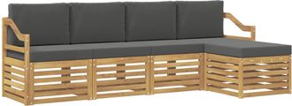 vidaXL Conjunto De Sof&aacute;s De Exterior 5 Uds. Blanco Y Antracita Vidaxl