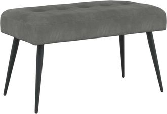 vidaXL Banco Con Tapicer&iacute;a Con Botones Gris Oscuro 80 X 40 X 46 Cm Vidaxl