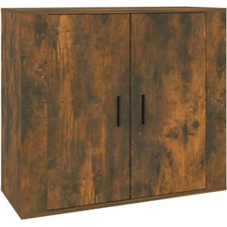 vidaXL Aparador Madera Contrachapada Color Roble Ahumado 80x33x70 Cm Vidaxl