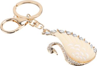 Frcolor Crystal Swan Key Ring Pendant for Decoration Elegant Alloy Keychain with Delicate Crystal Charm Unique Gift for Women and Stylish Swan Keyring Accesso