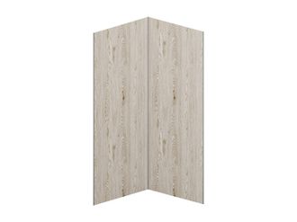 Vente-Unique Lote de 2 paneles murales de ducha efecto madera clara de aluminio con perfiles - 2 x L90 x Alt. 210 cm - ENEKO