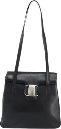 Ferragamo Pre-owned Leren Schoudertas - Dames - Vintage Schoudertas - Zwart - ONE Size - Leer - Vintage