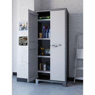 Keter Armario Exterior - Mueble De Jard&iacute;n Gris 44x80x182 Cm
