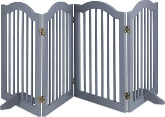 Relaxdays Relaxdays - Barrera Seguridad Perros, Valla Mascotas, Sin Taladrar, 4 Paneles, 70x205,5 Cm, Con Patas, Plegable, Gris