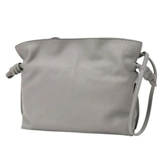 Loewe Pre-owned Schoudertas - Dames - Pre-owned - Grijs - Maat: ONE Size Leer