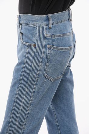 Balmain Jeans Tapered Fit Con Dettagli Laterali 17cm Balmain