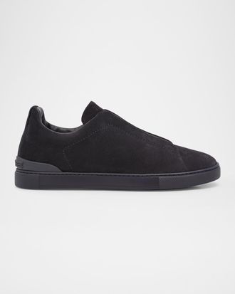Ermenegildo Zegna Men & apos;s Triple Stitch Suede Sneakers