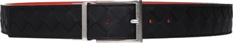 Bottega Veneta Herrens G&uuml;rtel Leder Schwarz/Orange