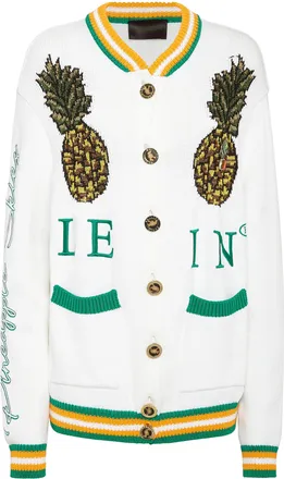 Philipp Plein Knit Embroidery Jacket Pineapple Skies