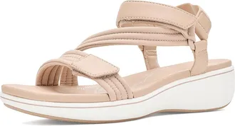 Clarks Breezerae Sun Womens Wedge Shoes Sand Textile : 5.5 B - Medium