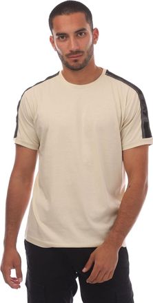 Emporio Armani Mens Emporio Armani Logo Series Cotton-Jersey T-Shirt in Beige Leather - Size X-Large