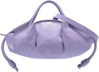 Loewe Pre-owned Handbags, female, Purple, Size: ONE SIZE Pre-owned Leather Top Handle Bag