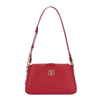 Dolce & Gabbana Logo Schoudertas - Dames - Tassen - Rood - Maat: ONE Size Leer