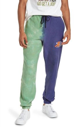 Rokit Mens Clash Sweatpants In Blue/green Tie Dye