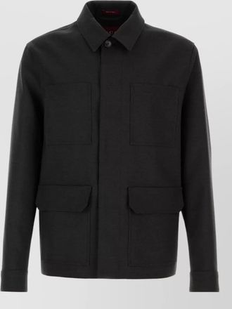 Gucci wool jacket collared design buttoned cuffs pockets