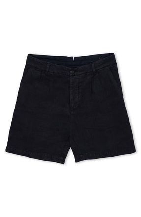 Fortela Beachshort Linen Bermuda Pleated Trousers in Blue at Nordstrom, Size 32 Eu