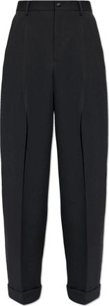 Dolce & Gabbana Broek met omgeslagen gestreken pijpen - Heren - Nette broeken - Zwart - L - Wol - Broeken